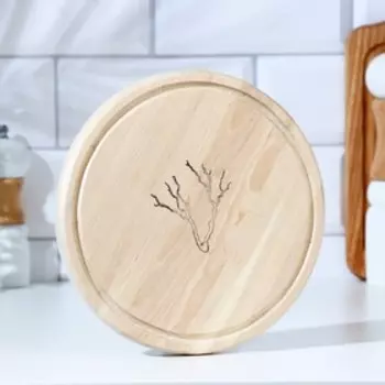 Доска разделочная и сервировочная круглая, береза D=20 см, толщина 2 см