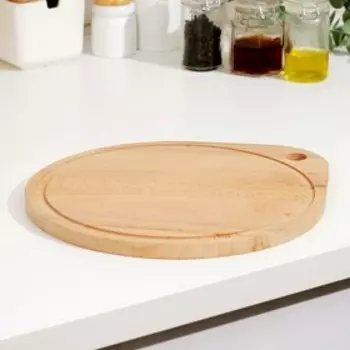 Доска разделочная и сервировочная, круглая, бук D=24 см, толщина 1,2 см