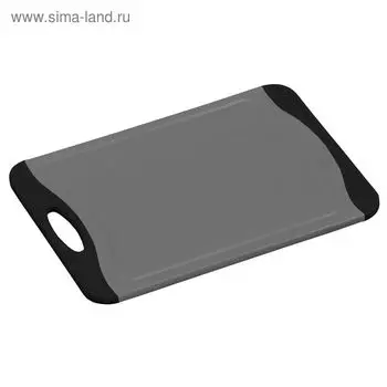 Доска разделочная Kesper, пластик, серая с чёрными ручками, 29 х 20 х 0,9 см