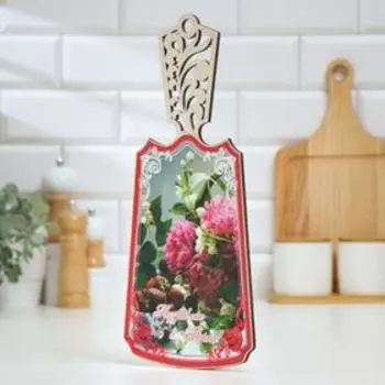 Доска разделочная "Поздравляю с 8 марта!", дерево, лакированная, 17,5х37 см