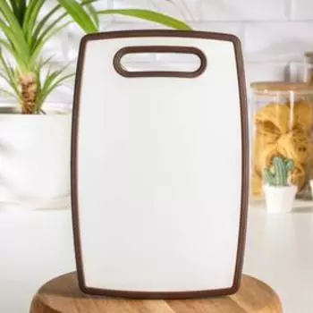 Доска разделочная пластиковая прямоугольная Доляна «Цветы и дерево», 30×20 см