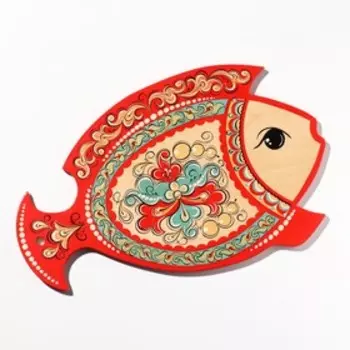 Доска разделочная «Рыбка», 35×0,8×23 см, старый борок