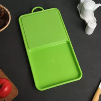 Доска разделочная с лотком Доляна «Симплекс», 43222 см, цвет МИКС