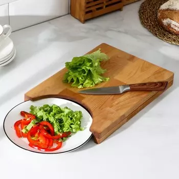 Доска разделочная с отделением под тарелку, 31223,8 см, берёза