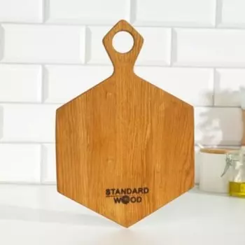 Доска сервировочная из массива дуба "Спираль", 29х20х1,5 см, коричневая