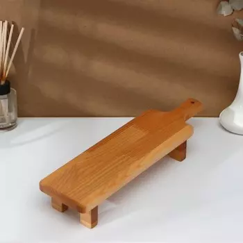 Доска деревянная сервировочная с ручкой Adelica, на ножках, 38106 см, берёза