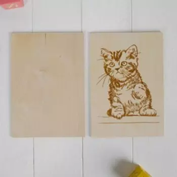 Доски для выжигания "Котик", 2 шт.