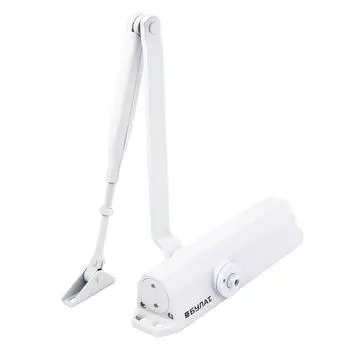 Доводчик дверной "БУЛАТ" ДД 302/3 B-W, 25-85 кг, цвет белый