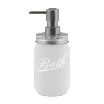 Дозатор Axentia Retro для жидкого мыла из белого стекла 6,5 см, высота 18,5 см, 350 мл