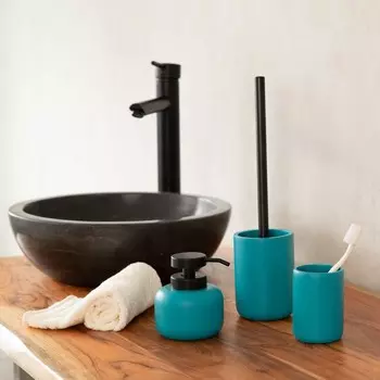 Дозатор для мыла, 12.3х12х9.5 см, морская волна