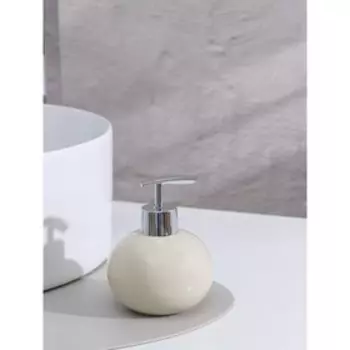 Дозатор для жидкого мыла Доляна «Карамель», 350 мл, бежевый