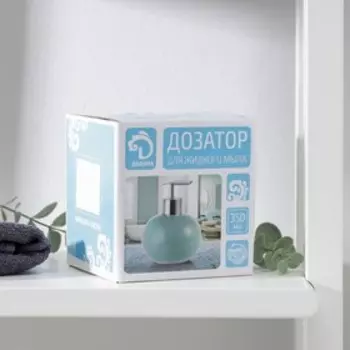 Дозатор для жидкого мыла Доляна «Карамель», 350 мл, цвет зелёный