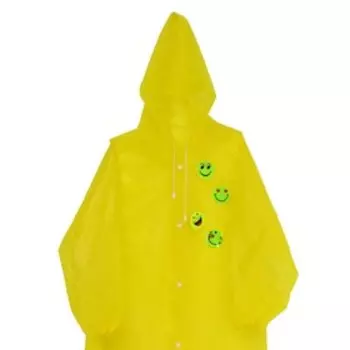 Дождевик детский со светоотражающими элементами, цвет жёлтый (120-160 см)