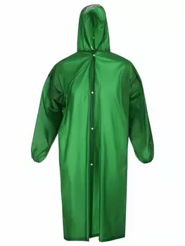 Дождевик - плащ, взрослый, без шнурков, зелёный