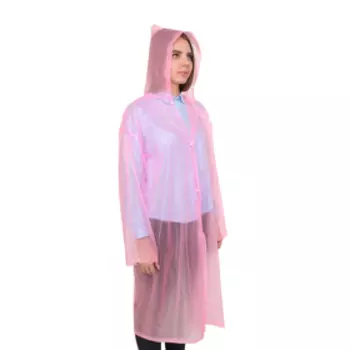 Дождевик-плащ, универсальный, цвет розовый
