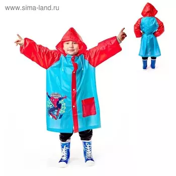 Дождевик детский, размер L, 110-120 см, Человек-паук