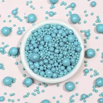 Новогодняя посыпка кондитерская с мягким центром «Жемчуг» бирюза, 50 г