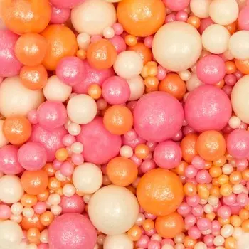 Кондитерская посыпка с мягким центром «Жемчуг» персиковый, розовый, белая, 50 г