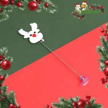 Дразнилка для кошек новогодняя «Белый олень» на присоске, 24 см