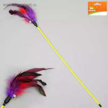 Дразнилка "Фазан" с бубенчиком, 50 см, микс цветов