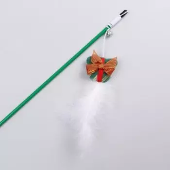 Дразнилка-удочка для кошек с бубенчиком «Подарок», 40 см