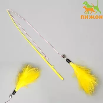 Дразнилка-удочка "Фламинго", 30 см, микс цветов