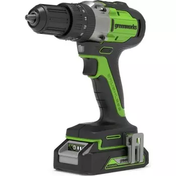 Дрель-шуруповерт аккумуляторная Greenworks Gd=24Dd=60K2, 24 В, 1800 об/мин, 60 Нм, БЗП 13 мм