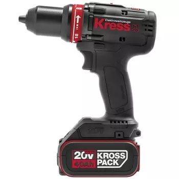 Дрель-шуруповерт аккумуляторная KRESS BL KU124 ,20 В, 2х4 Ач, 2000 об/мин, кейс