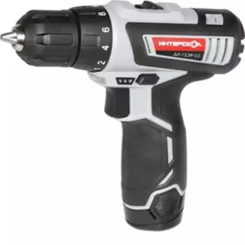 Дрель-шуруповерт "ИНТЕРСКОЛ" ДА-12ЭР-02, 12В, 400/1400 об/мин, 2х1.5 Ач, Li-ion, 28 Нм, кейс 47956