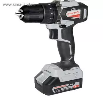 Дрель-шуруповерт ИНТЕРСКОЛ ДА-13/18ВК, 18 В, 21.5 Ач, 45 Нм, Li-ion, БЗП 13 мм, кейс