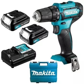 Дрель-шуруповерт Makita DF333DWYE, 12 В, 21.5 Ач, Li-ion, 450/1700 об/мин, 30/14 Нм, кейс