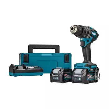Дрель-шуруповерт Makita HP002GD201, ударная, 40 В, 22.5 Ач, 600/2200 об/мин, 65/30 Нм, кейс