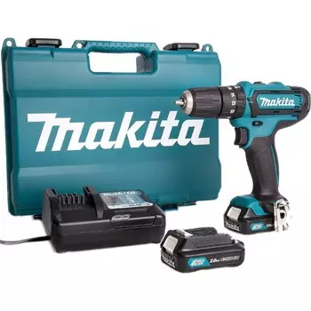 Дрель-шуруповерт Makita HP333DWAE, ударная, 12 В, 22 Ач, 450/1700 об/мин, 30/14 Нм, кейс