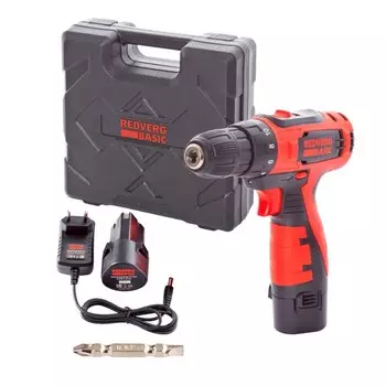 Дрель-шуруповерт RedVerg SD12LE/2-2 Basic, 12 В, Li-lon, 21.5 Ач, 20 Нм, 350/1350 об/мин