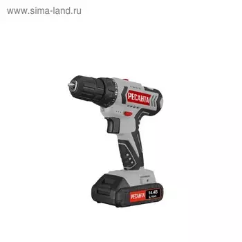 Дрель-шуруповерт "Ресанта" ДА-14-2ЛК 75/14/4, аккумуляторная, 14.4 В, 2 Аh, 2 АКБ, кейс