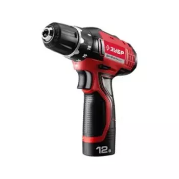 Дрель-шуруповерт "ЗУБР" ДА-12-2-Ли КМ3, аккумуляторная, 12В, 1.5 Ач, Li-Ion, БЗП 0.8-10 мм