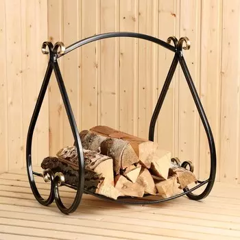 Дровница «Корзинка», 544146 см, металл, чёрная