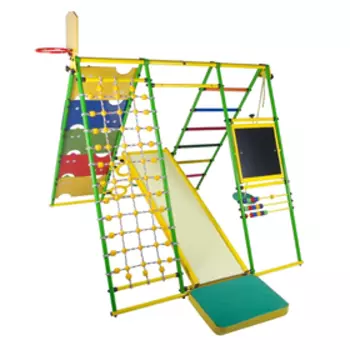 ДСК «Вершинка 2.0 W плюс», 1640 × 1480 × 1540 мм, цвет салатовый/радуга