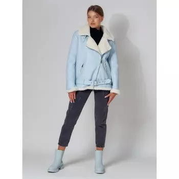 Дублёнка авиатор женская, цвет голубой, размер 42