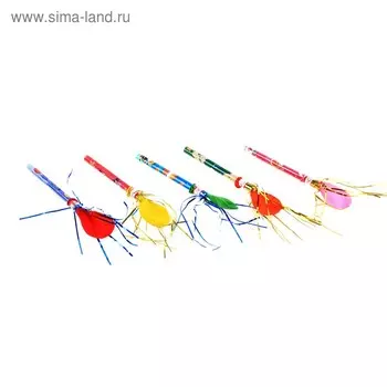 Дудка-свисток, с шариком и дождиком, издаёт звук, цвета МИКС