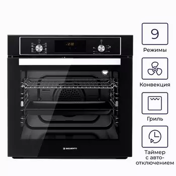 Духовой шкаф DELVENTO V6EB59888, электрический, 60л, класс А, чёрный
