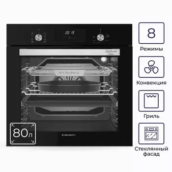 Духовой шкаф DELVENTO V6ES68011, электрический, 80 л, класс А, чёрный