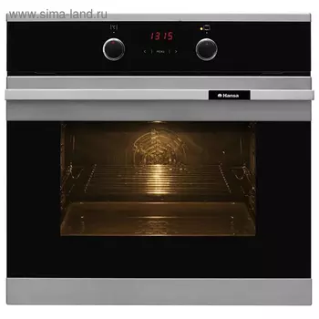 Духовой шкаф Hansa BOEI 68403, электрический, 66 л, 8 режимов, функция гриля, нерж. сталь