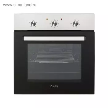 Духовой шкаф Lex EDM 041 IX, электрический, 62 л, класс А, черный/серебристый