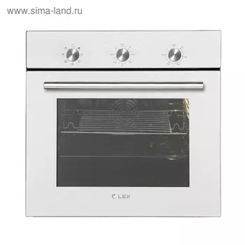 Духовой шкаф Lex EDM 070 WH, электрический, 60 л, класс А, белое стекло