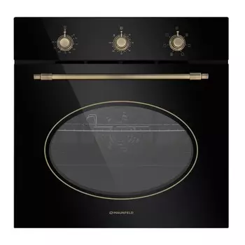 Духовой шкаф MAUNFELD EOEFG.566RBG.MT, электрический, 56 л, класс А, чёрно-золотистый