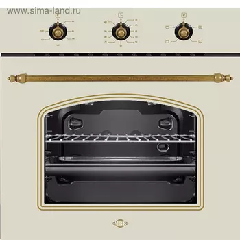 Духовой шкаф MBS DE-607IV, электрический, 52 л, 4 режима, таймер, бежево-золотистый