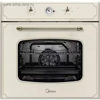 Духовой шкаф Midea MO 581DB RI-B, электрический, 70 л, класс А, бежевый/бронза