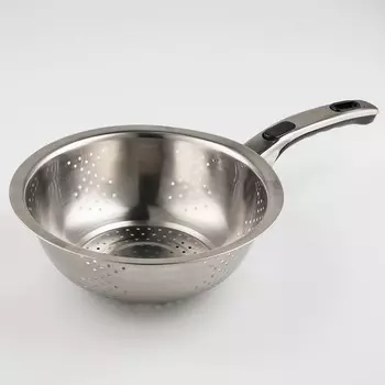 Дуршлаг из нержавеющей стали с ручкой, d=21 см, 201 сталь