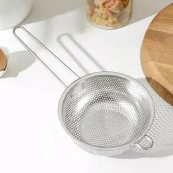 Дуршлаг Доляна «Марко», d=16.5 см, длинная ручка, нержавеющая сталь, хромированный